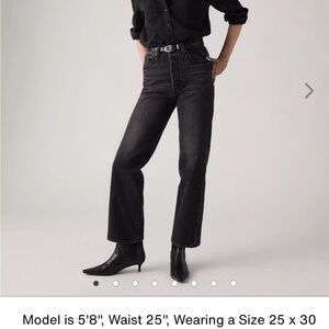 Levi's Women's Ribcage Straight Ankle Black Jeans